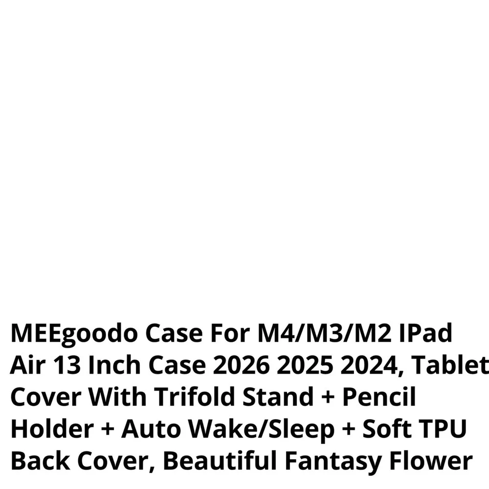 MEEgoodo iPad Air 13 inch Case M4 M3 M2 Fantasy Flower Trifold Stand Smart Cover
